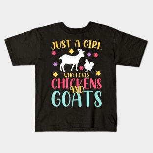 Farmer Women Just A Girl Who Loves Chickens And Goat Kids T-Shirt